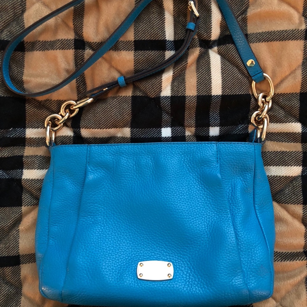 Turquoise Michael Kors Bag with Gold Hardware